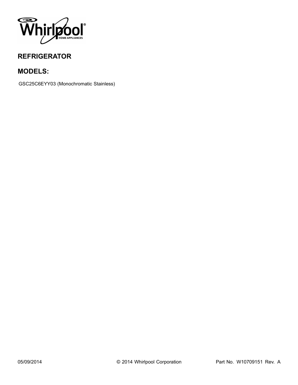 Whirlpool GSC25C6EYY User Manual | 24 pages