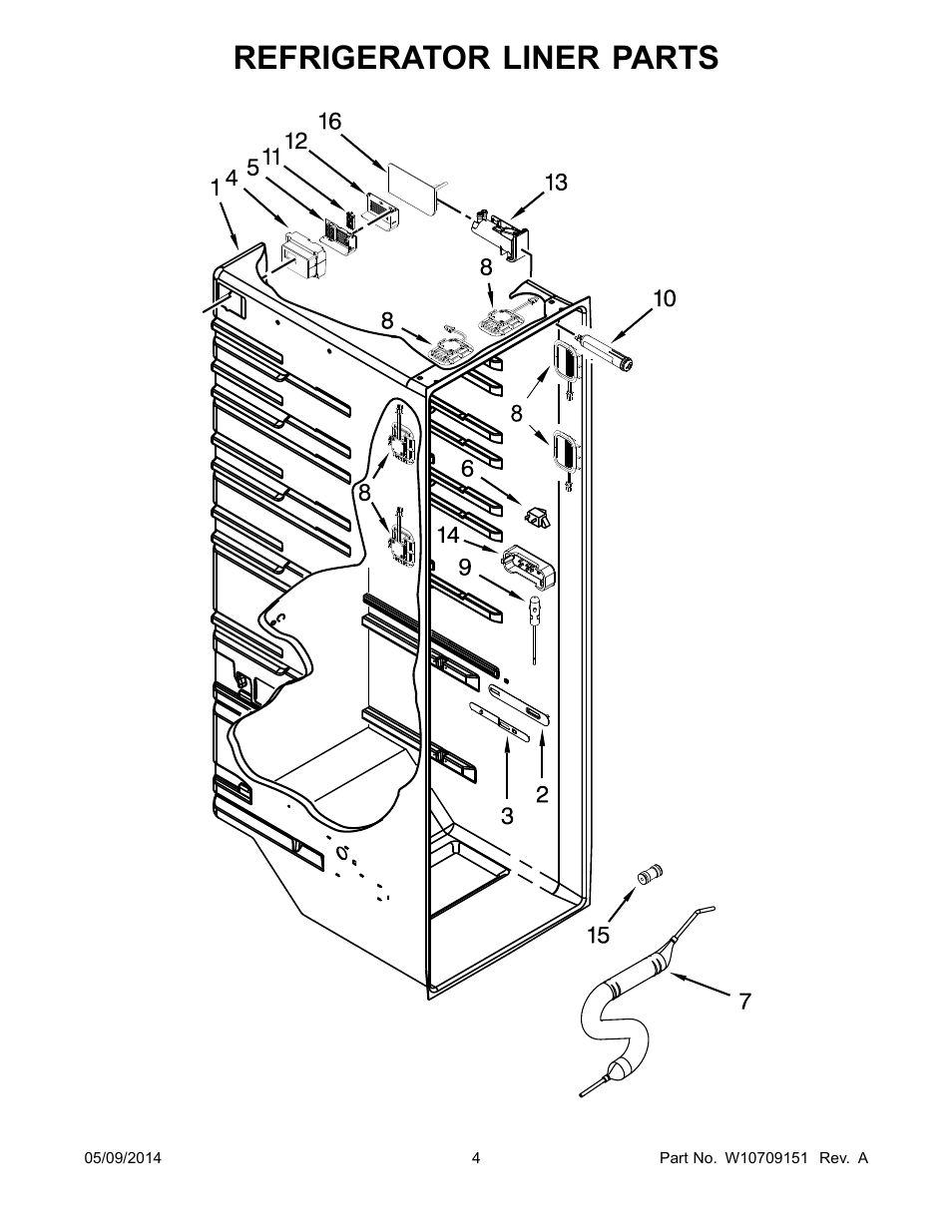 Refrigerator liner parts | Whirlpool GSC25C6EYY User Manual | Page 4 / 24