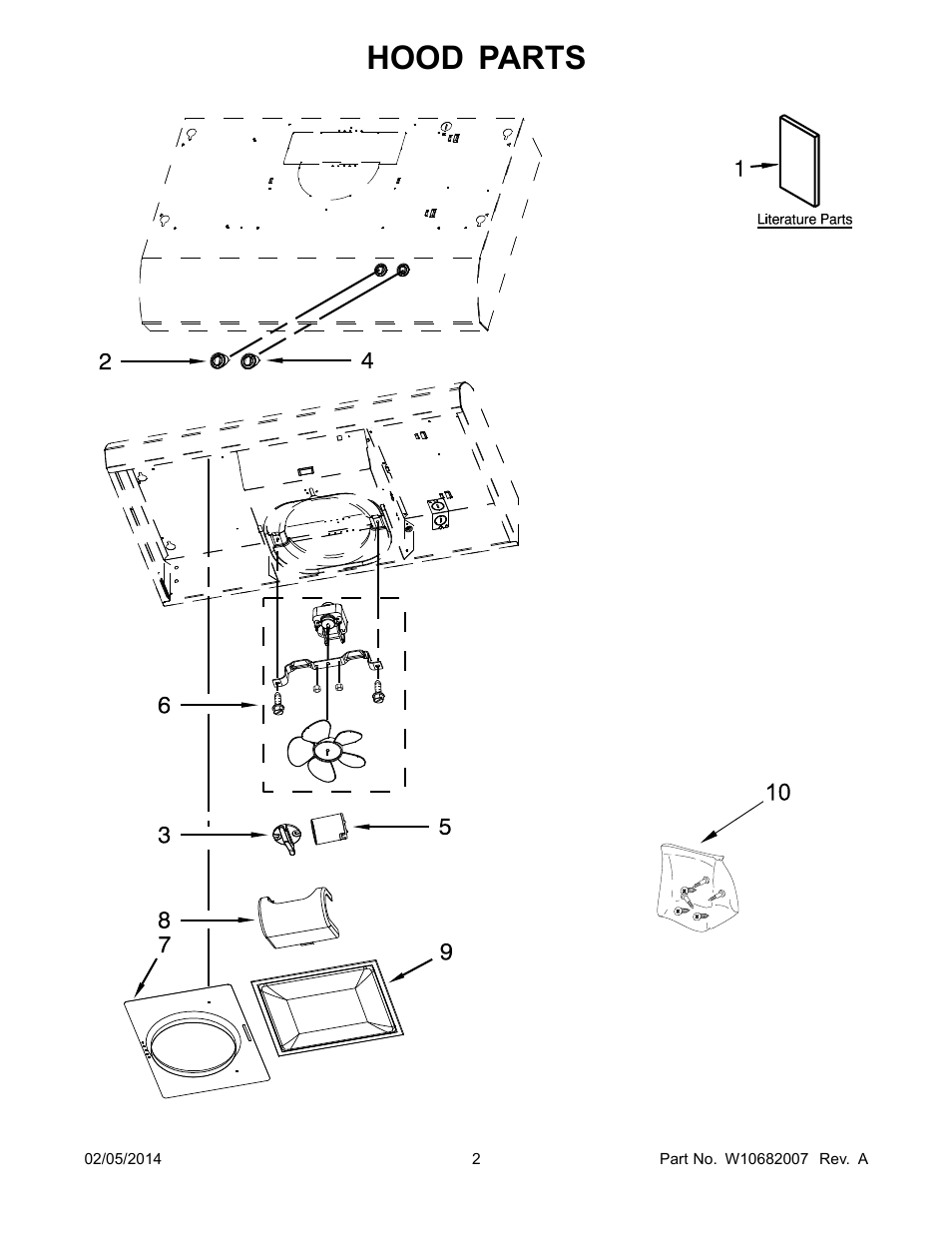 Hood parts | Whirlpool UXT2030ADW User Manual | Page 2 / 3