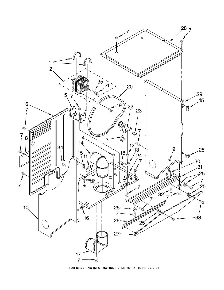 Dryer cabinet and motor, Dryer cabinet and motor parts | Whirlpool LTG5243DQ User Manual | Page 3 / 20