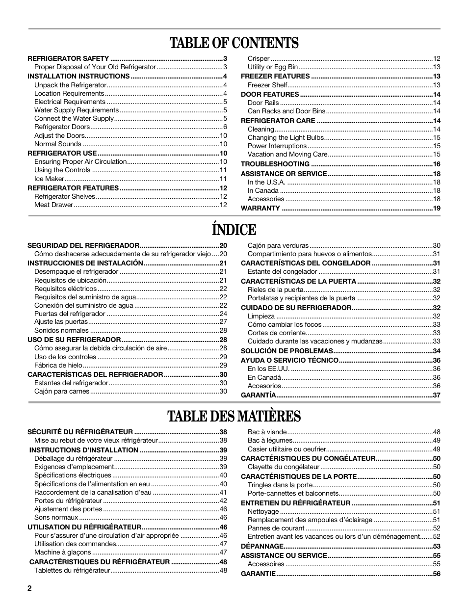 Whirlpool W8TXNWMBQ User Manual | Page 2 / 56