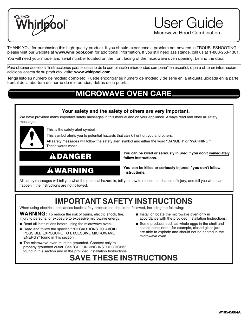 Whirlpool WMH53520CS User Manual | 8 pages