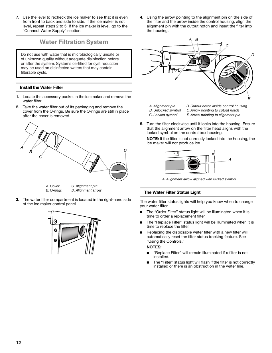 Water filtration system | Whirlpool GI15NDXZS User Manual | Page 12 / 64