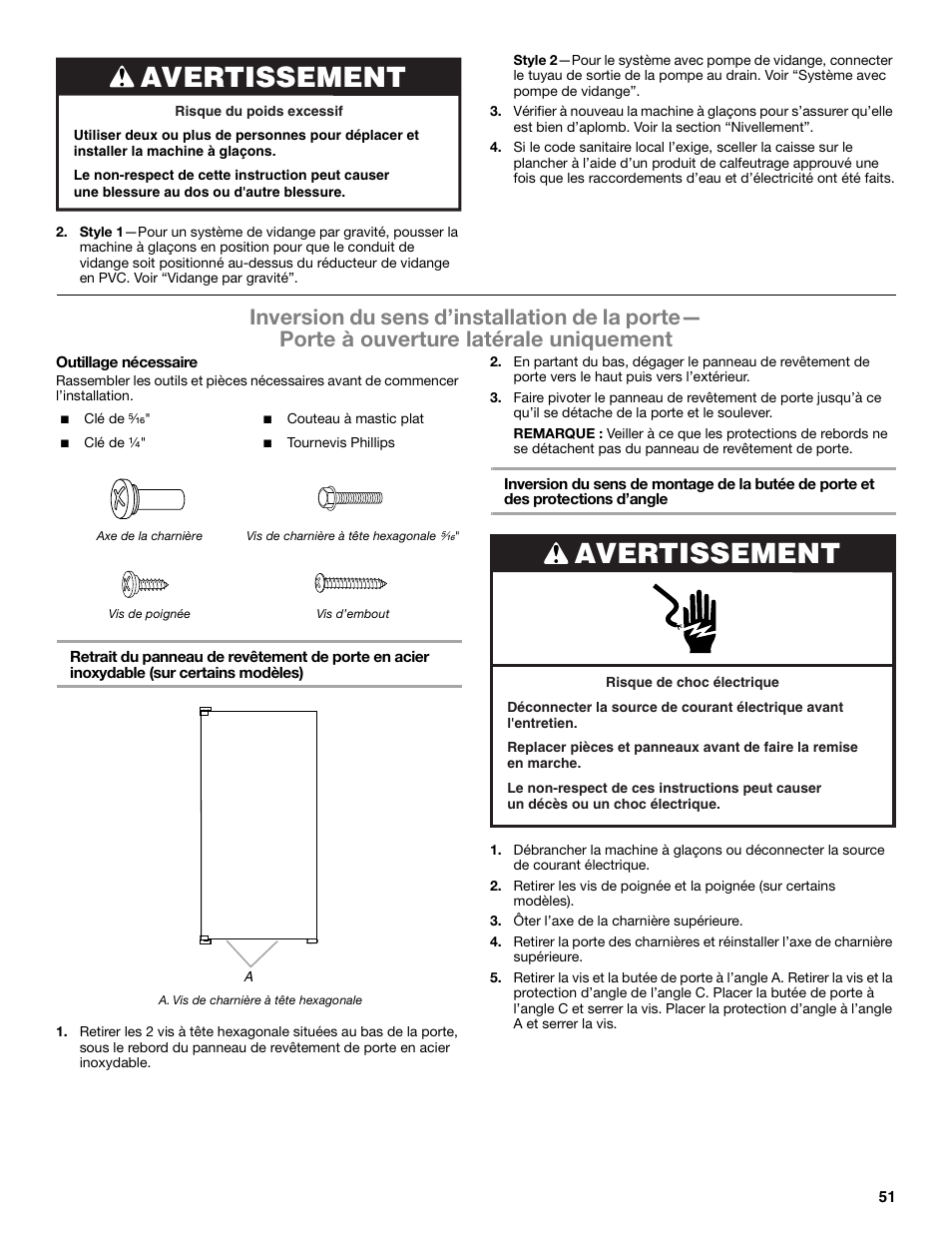 Avertissement | Whirlpool GI15NDXZS User Manual | Page 51 / 64