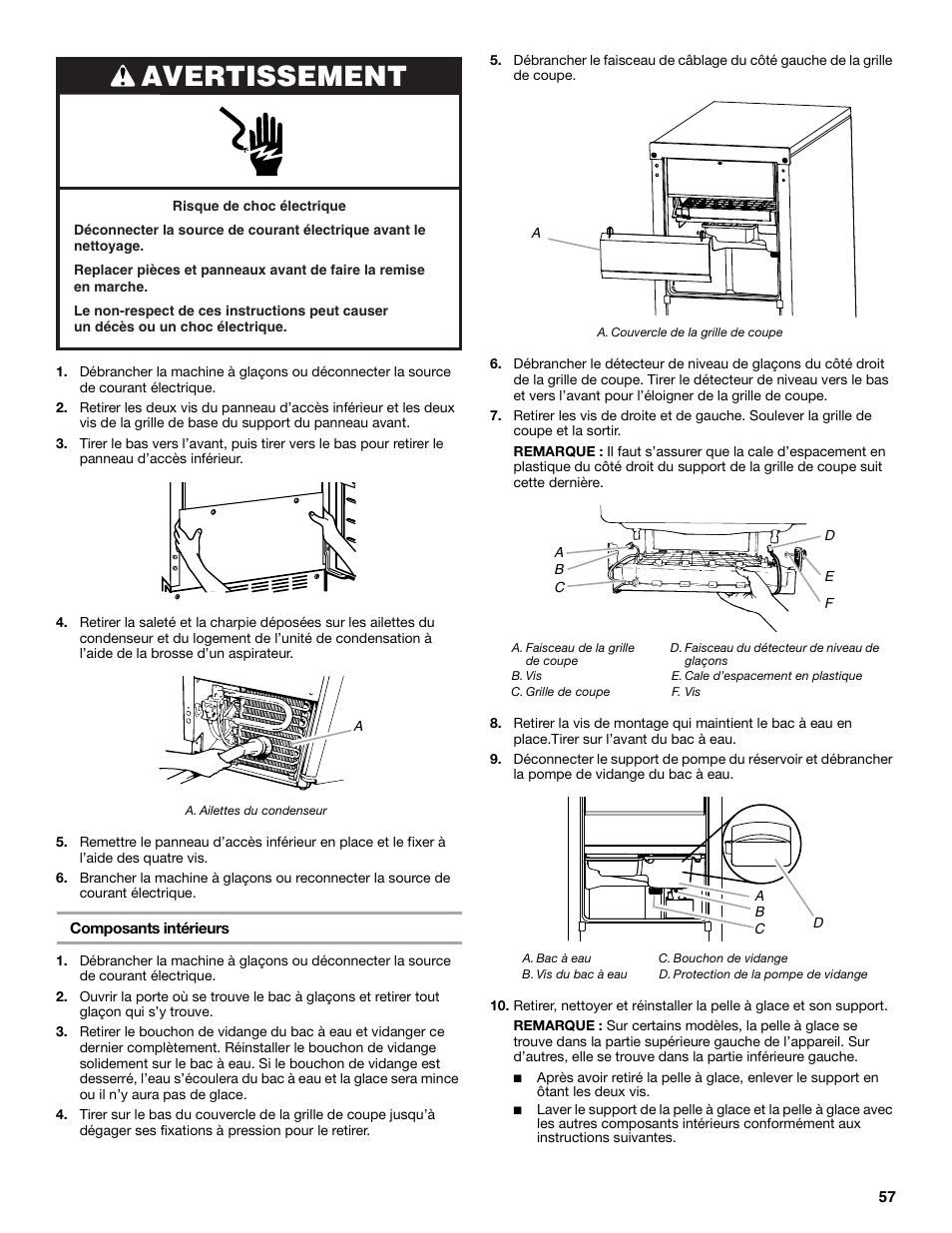 Avertissement | Whirlpool GI15NDXZS User Manual | Page 57 / 64