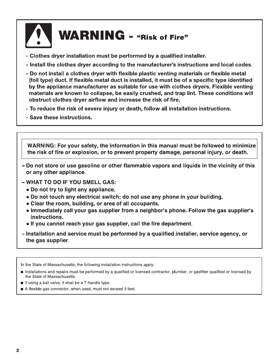 Whirlpool LER3622PQ User Manual | Page 2 / 8