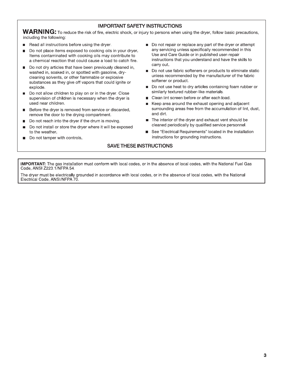 Whirlpool LER3622PQ User Manual | Page 3 / 8