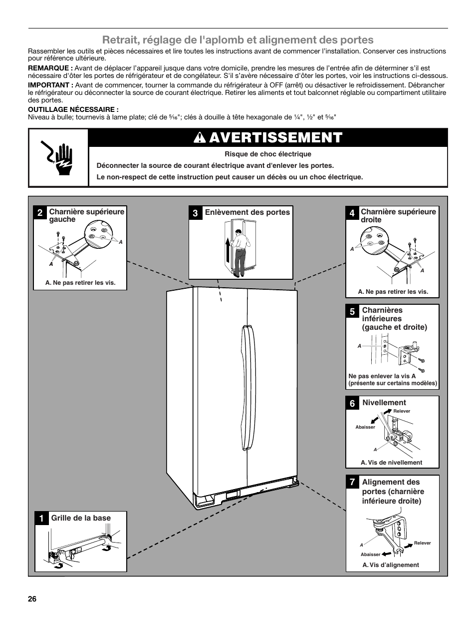 Avertissement | Whirlpool WRS322FNAM User Manual | Page 26 / 36