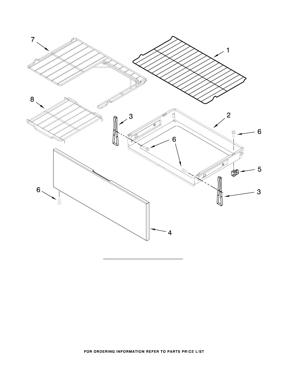 Drawer & rack, Drawer & rack parts | Whirlpool WFE710H0AS User Manual | Page 5 / 7