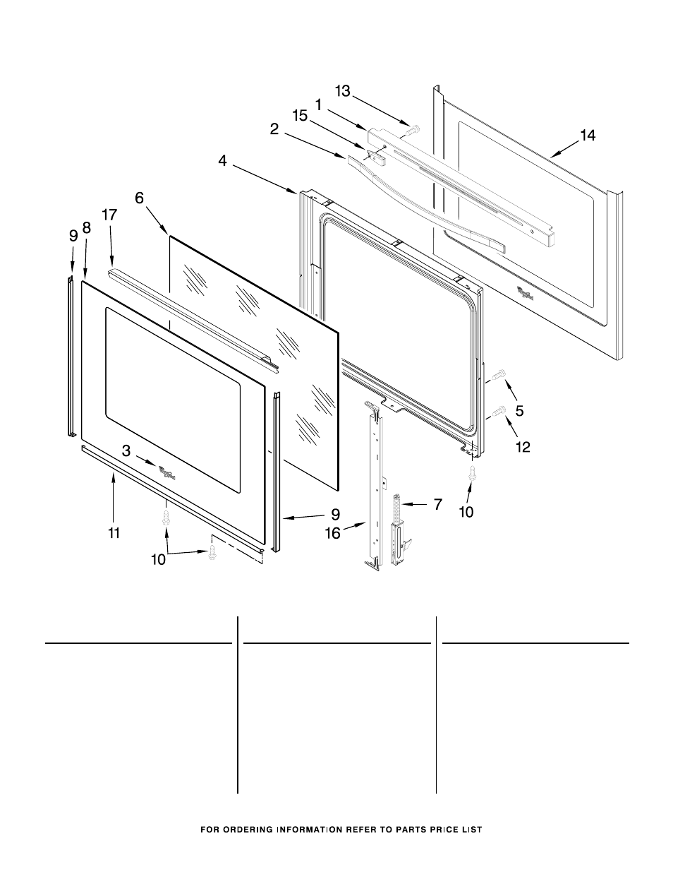 Door, Door parts | Whirlpool WFE710H0AS User Manual | Page 6 / 7