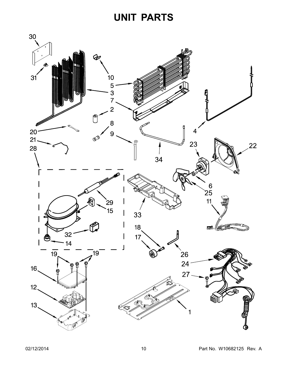 Unit, Unit parts | Whirlpool WRF560SEYW User Manual | Page 10 / 18
