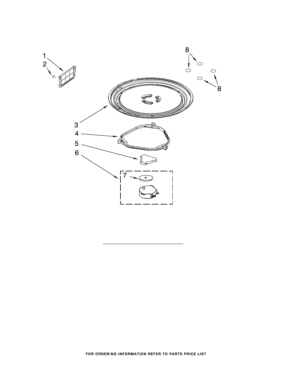 Turntable, Turntable parts | Whirlpool WMH31017AS User Manual | Page 6 / 7
