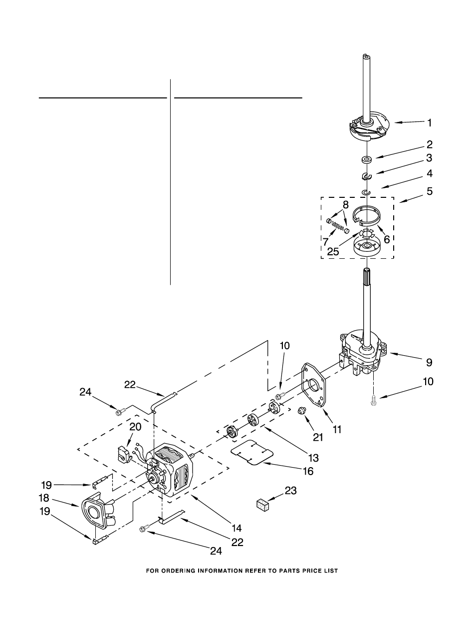 Brake, clutch, gearcase, motor and pump, Brake, clutch, gearcase, motor and pump parts | Whirlpool LTE5243DQ User Manual | Page 11 / 19