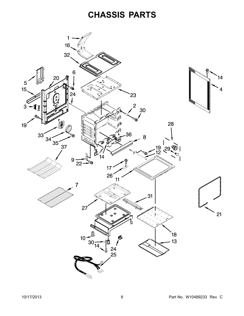 Chassis, Chassis parts | Whirlpool WFG710H0AS User Manual | Page 6 / 14