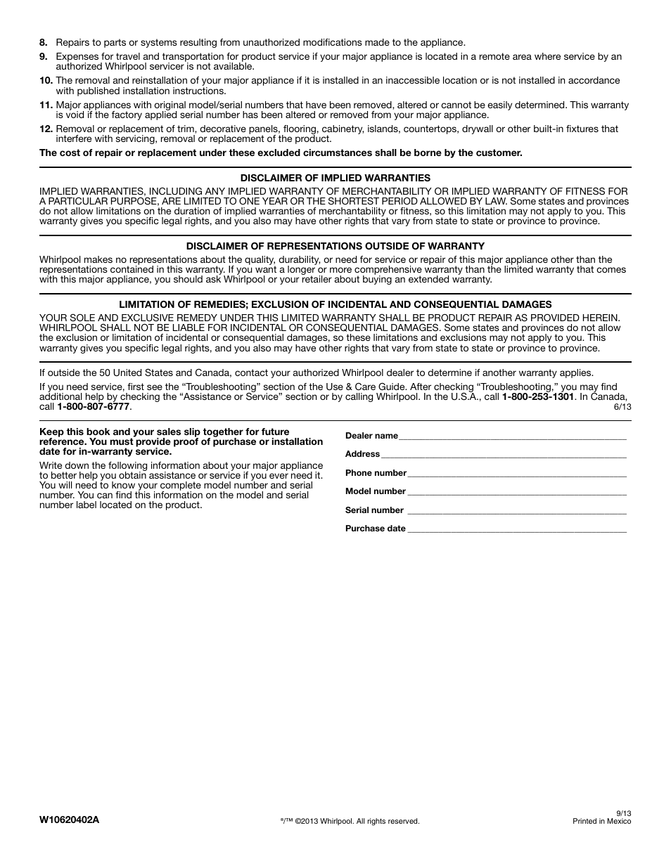 Whirlpool WFG320M0BS User Manual | Page 16 / 16