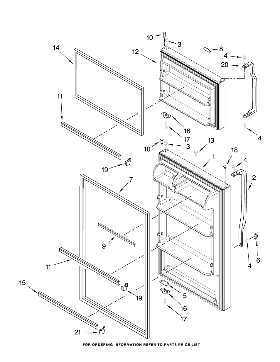 Door, Door parts | Whirlpool W5TXEWFWQ User Manual | Page 3 / 10