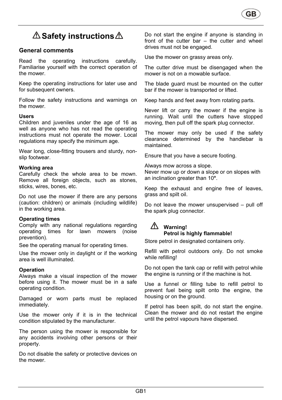 Safety instructions | AL-KO 426 036 User Manual | Page 5 / 25