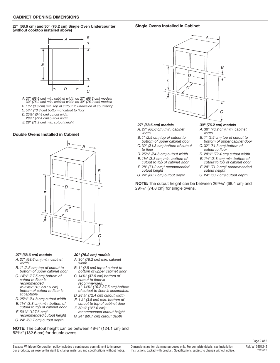Whirlpool WOD51EC0AS User Manual | Page 2 / 2