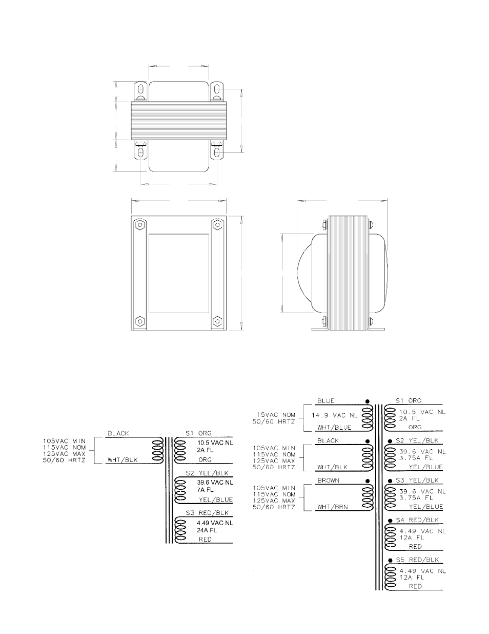 Transformer drawings | Anaheim Bilevel Step Motor Driver BLD72 User Manual | Page 6 / 12
