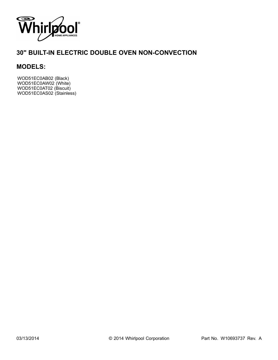 Whirlpool WOD51EC0AS User Manual | 14 pages