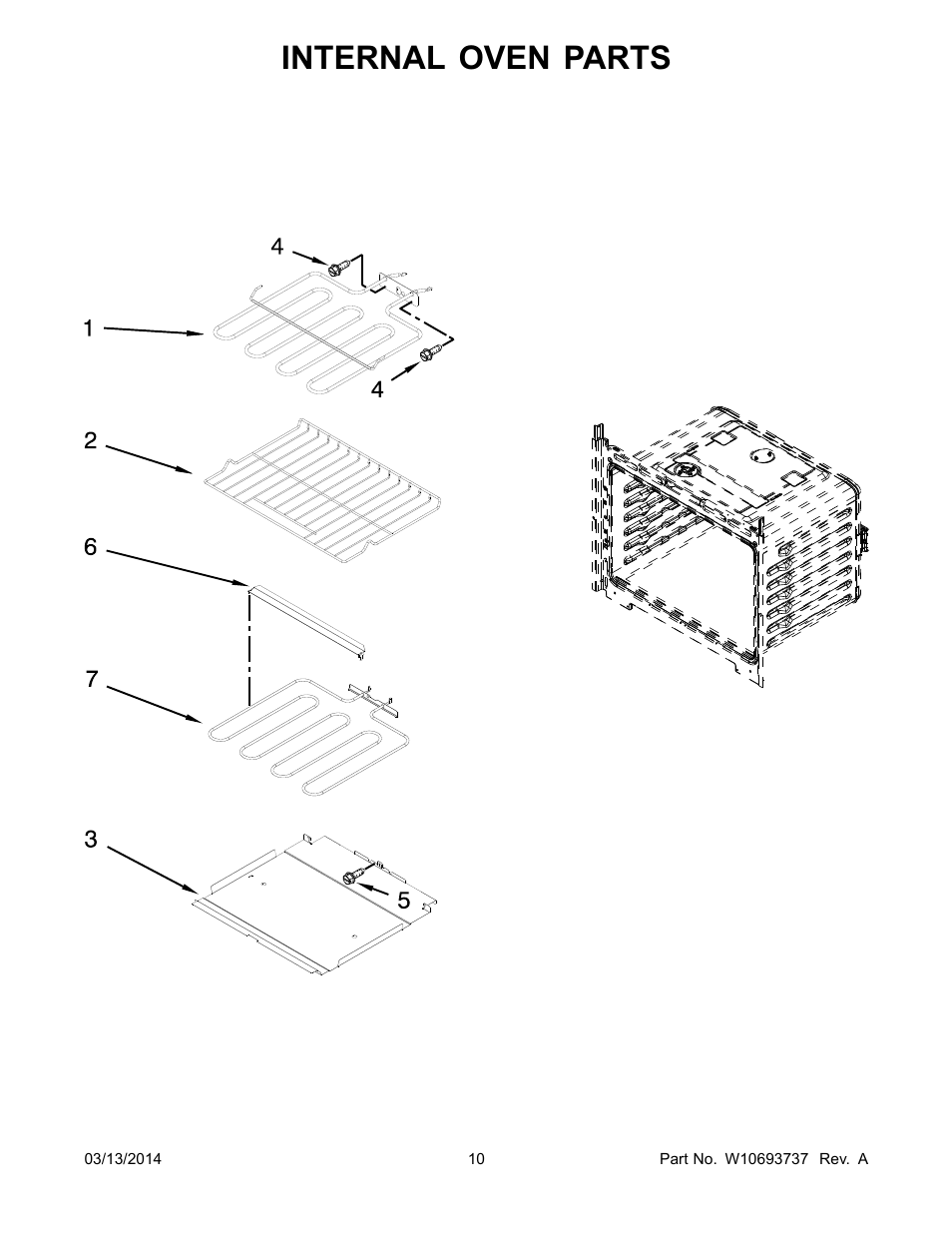 Internal oven parts | Whirlpool WOD51EC0AS User Manual | Page 10 / 14