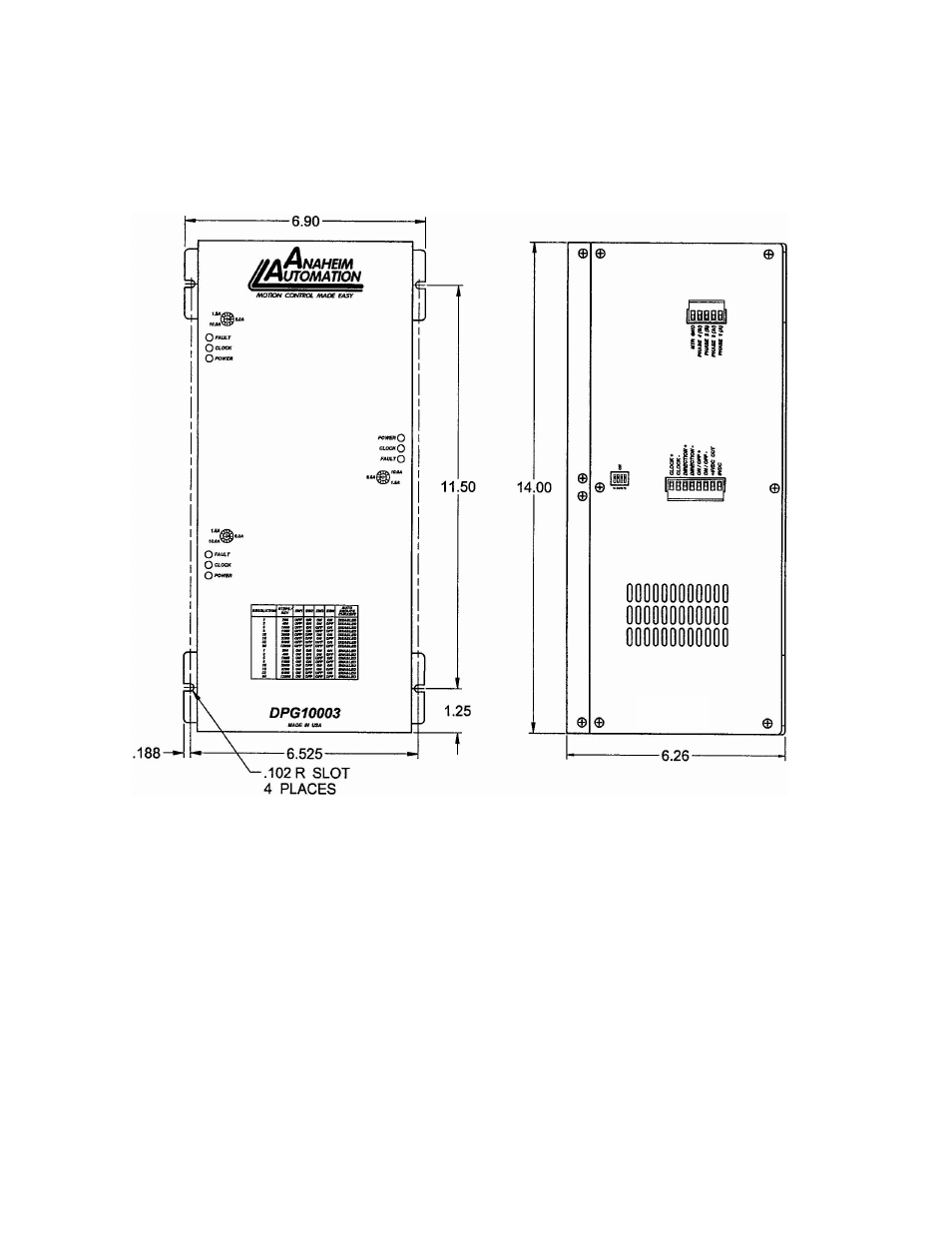 Dimension drawings | Anaheim DPG10003-01 User Manual | Page 10 / 12