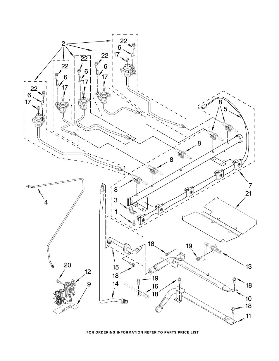 Manifold, Manifold parts | Whirlpool WFG720H0AS User Manual | Page 5 / 9