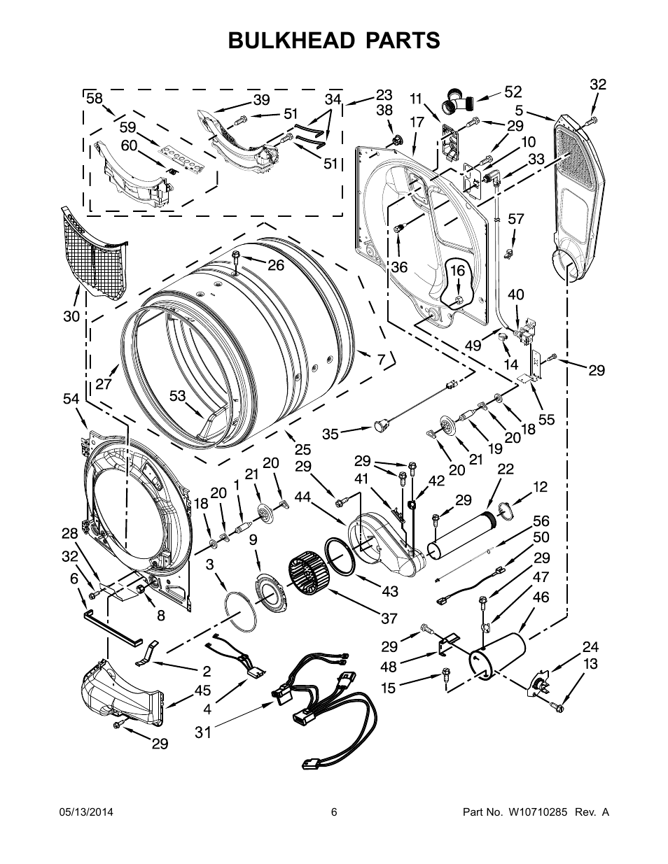 Bulkhead parts | Whirlpool WGD95HEDW User Manual | Page 6 / 12