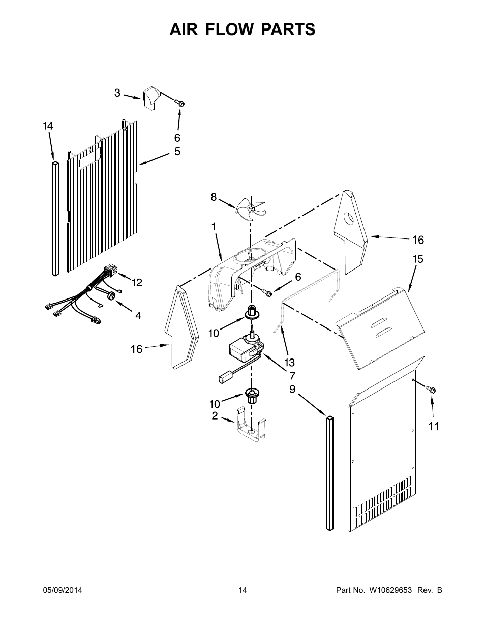 Air flow parts | Whirlpool WRS322FNAM User Manual | Page 14 / 20