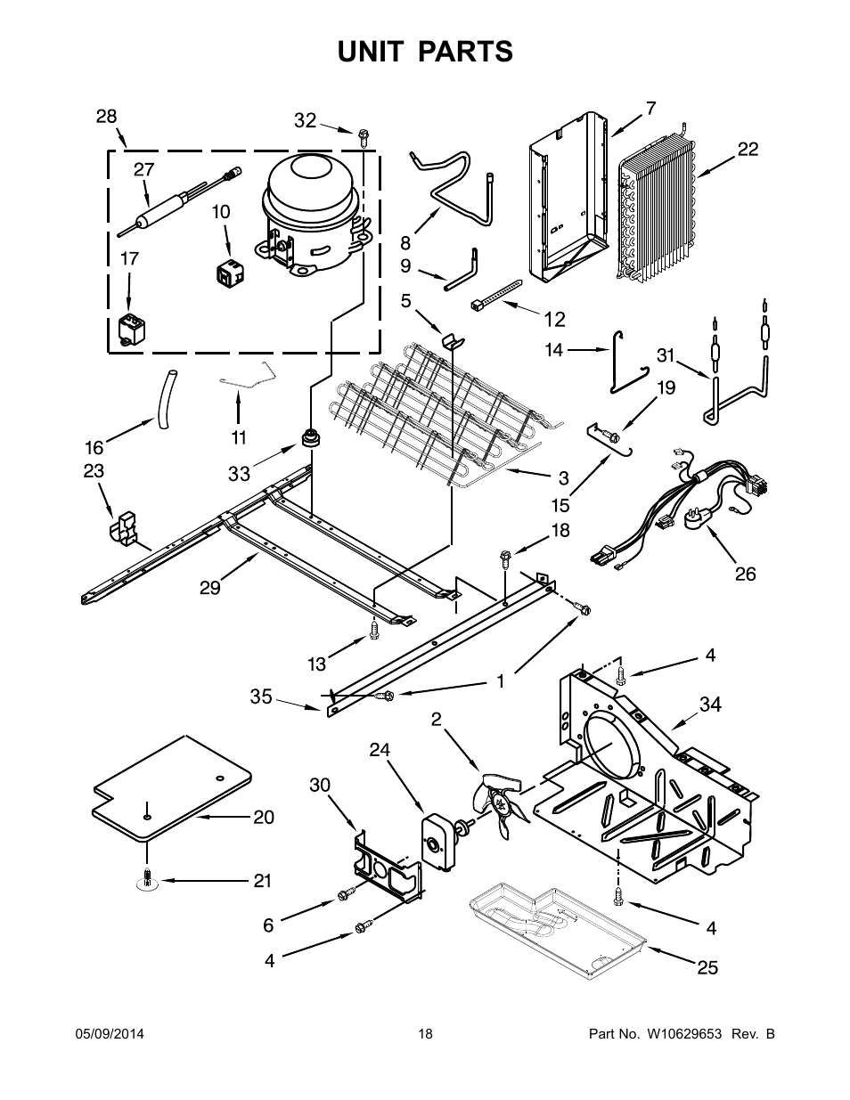 Unit parts | Whirlpool WRS322FNAM User Manual | Page 18 / 20