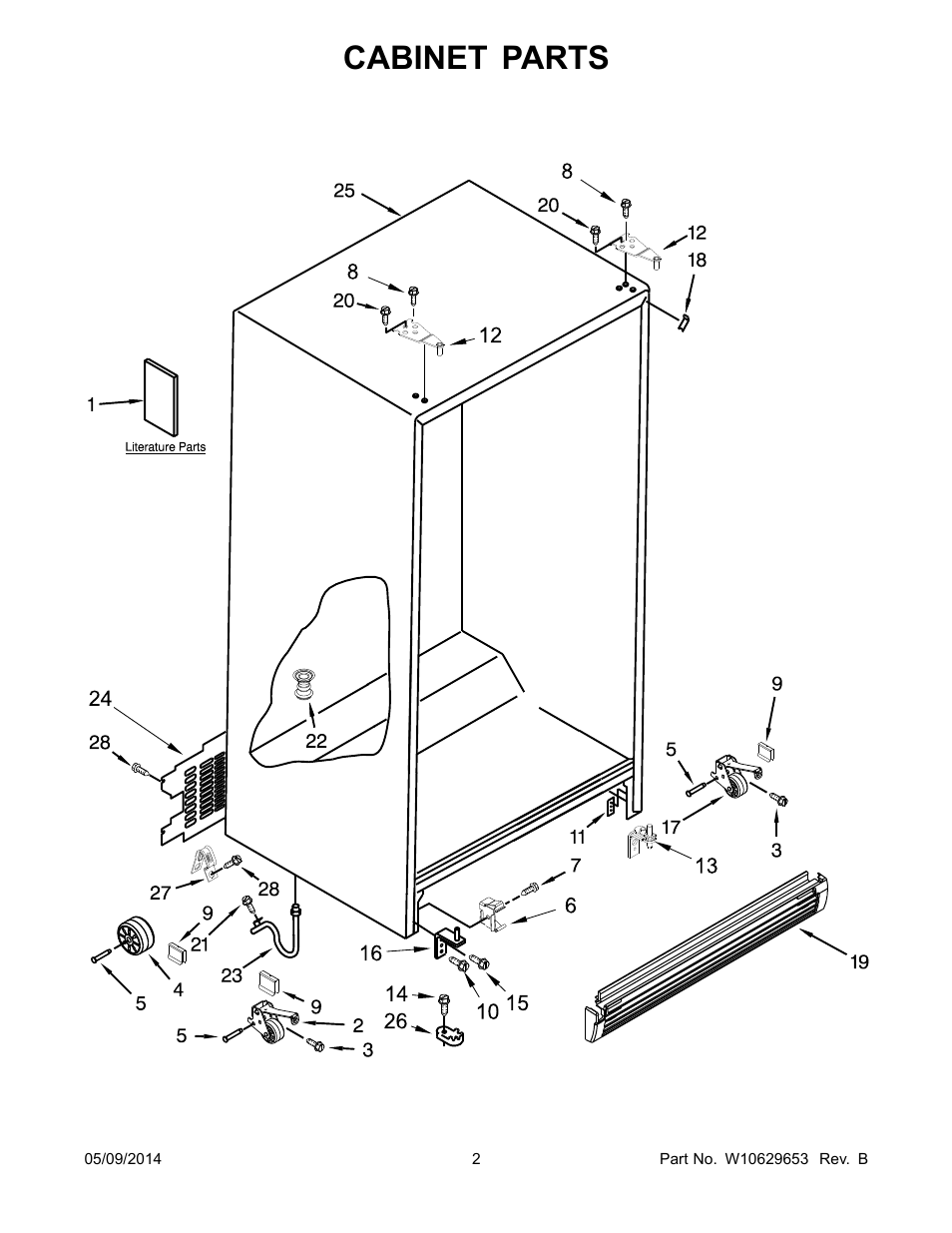 Cabinet parts | Whirlpool WRS322FNAM User Manual | Page 2 / 20