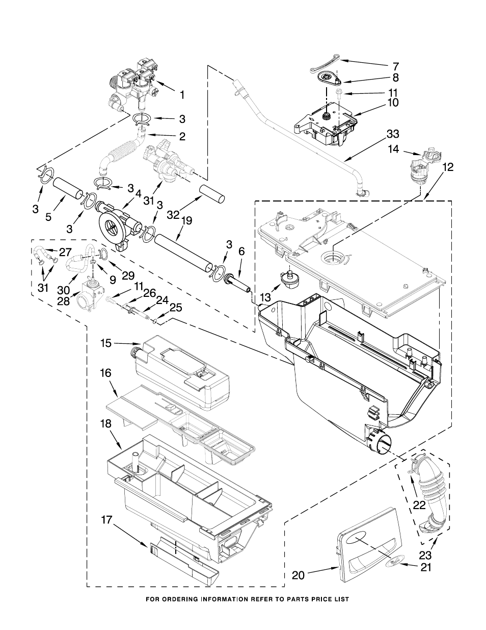 Dispenser, Dispenser parts | Whirlpool WFW96HEAC User Manual | Page 5 / 10