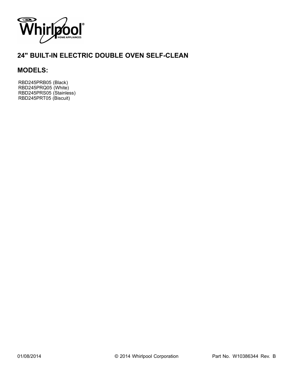 Whirlpool RBD245PRS User Manual | 16 pages