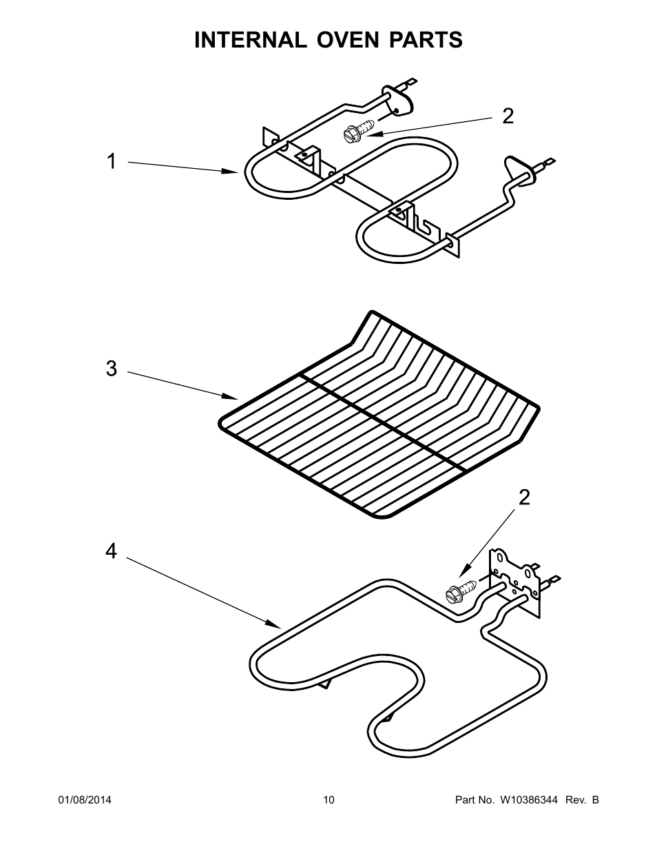 Internal oven, Internal oven parts | Whirlpool RBD245PRS User Manual | Page 10 / 16