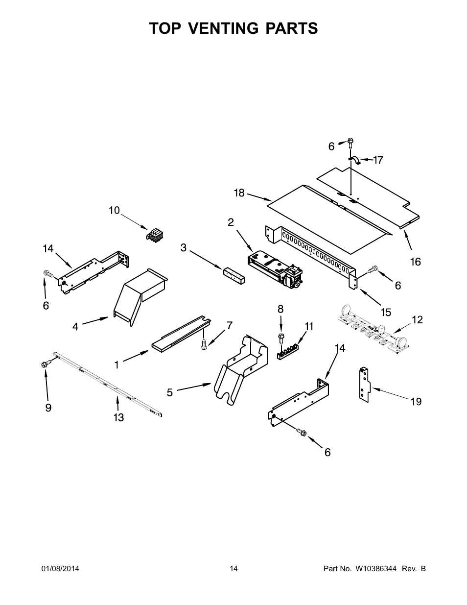 Top venting, Top venting parts | Whirlpool RBD245PRS User Manual | Page 14 / 16