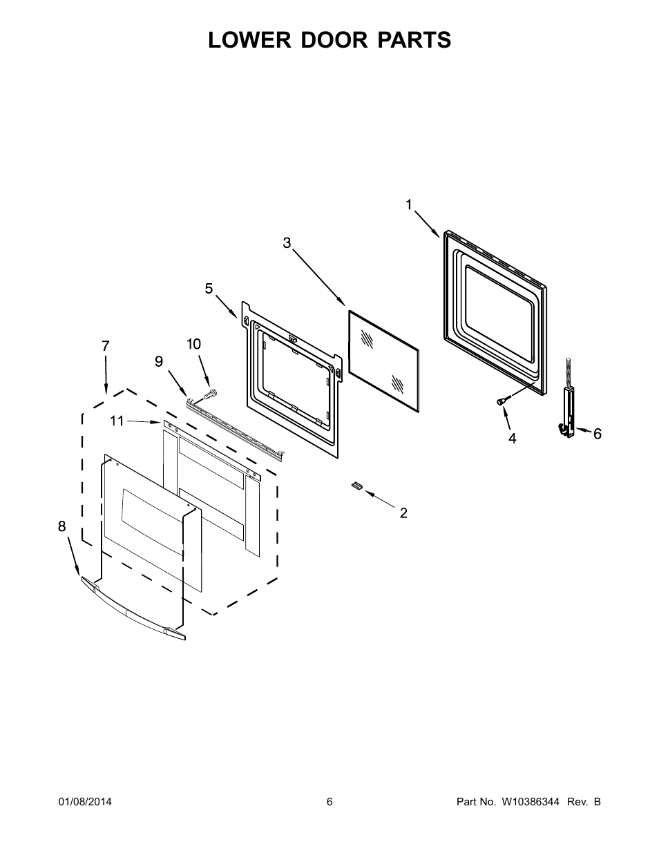 Lower, Lower door parts | Whirlpool RBD245PRS User Manual | Page 6 / 16