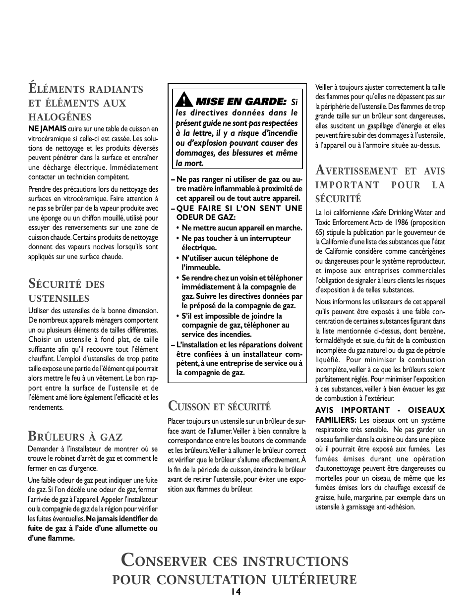 Onserver, Instructions pour, Consultation | Ultérieure | Whirlpool A341W User Manual | Page 15 / 36