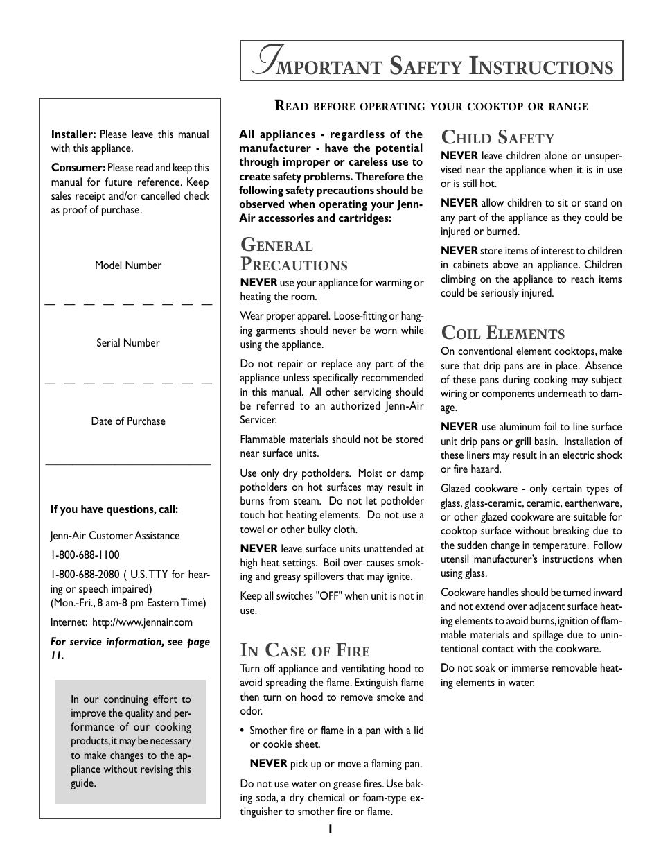 Mportant, Afety, Nstructions | Whirlpool A341W User Manual | Page 2 / 36