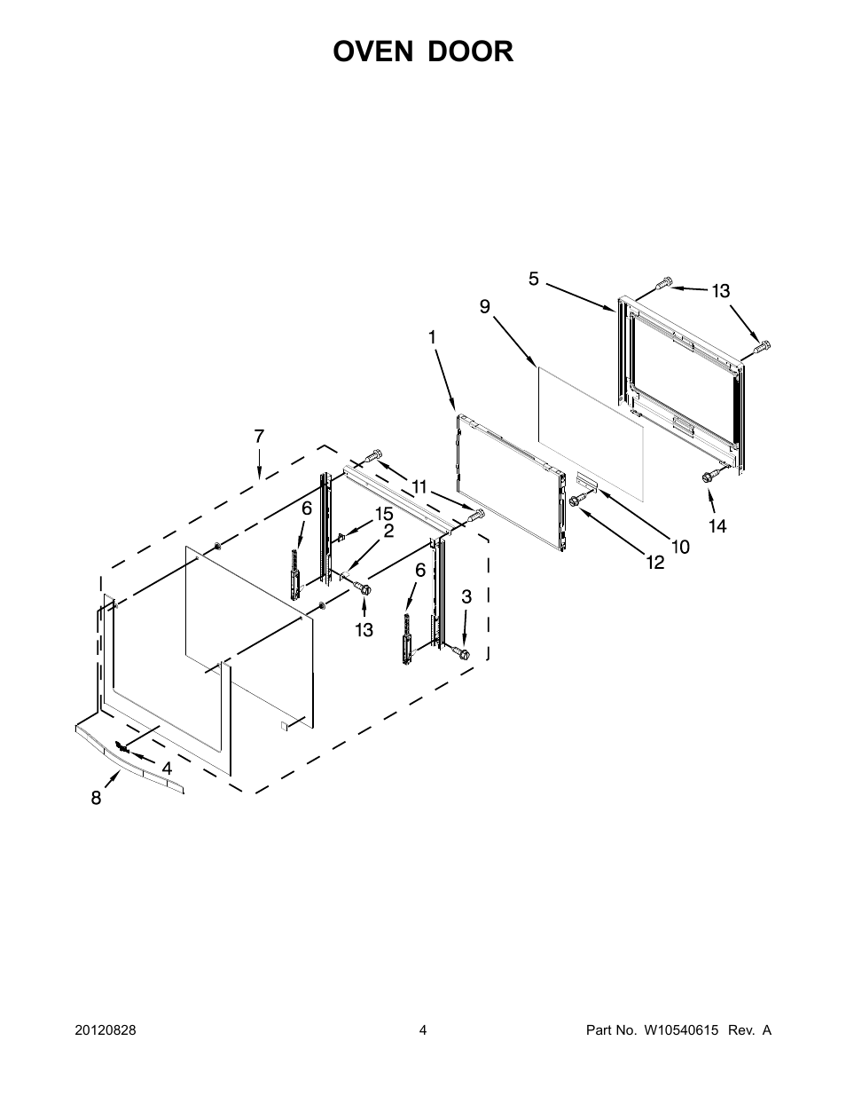 Oven door | Whirlpool WOS92EC0AS User Manual | Page 4 / 10