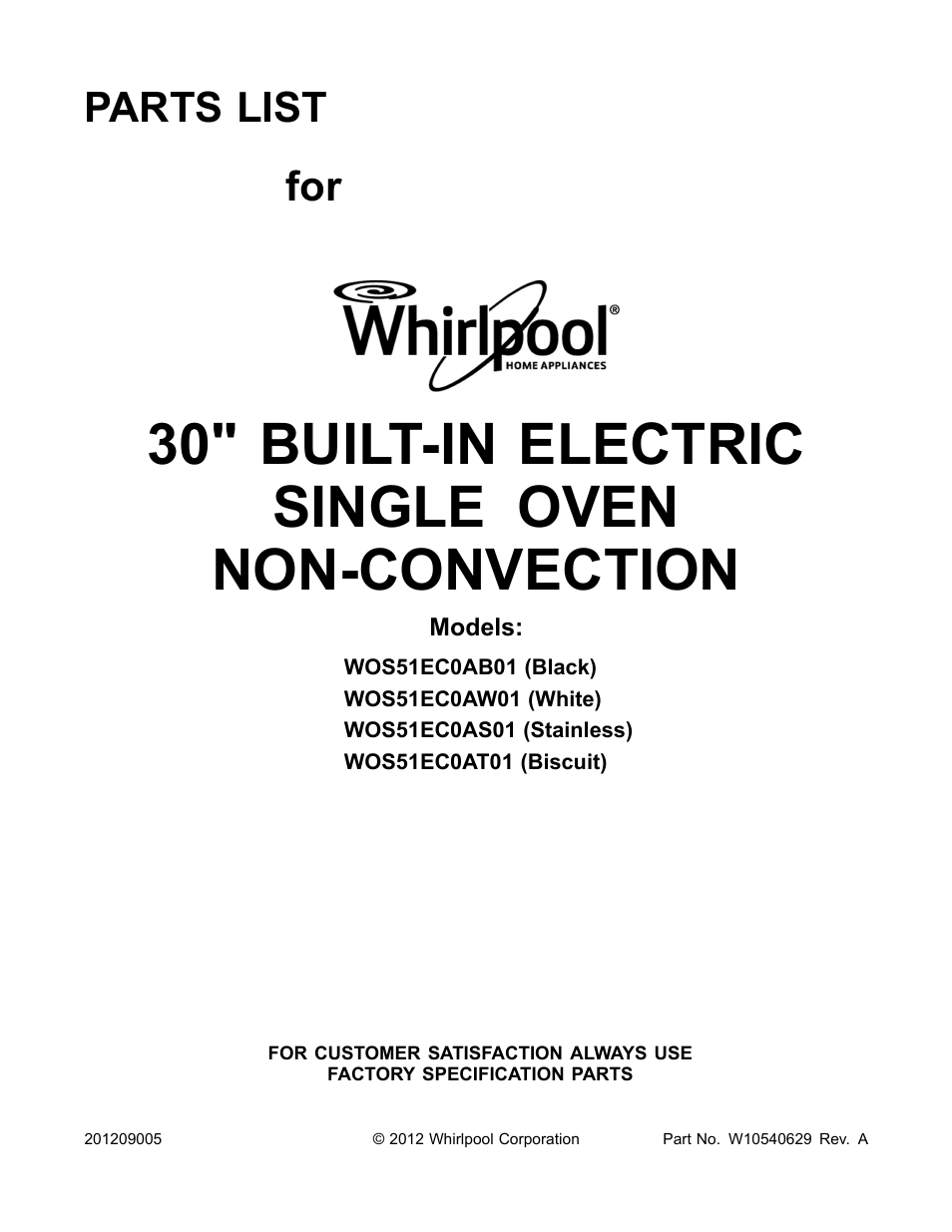 Whirlpool WOS51EC0AS User Manual | 10 pages