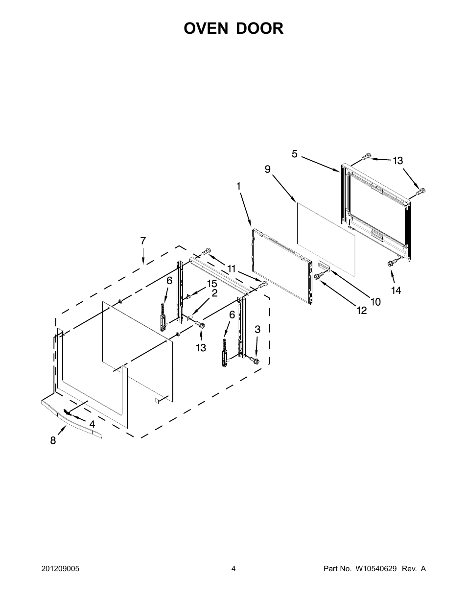 Oven door | Whirlpool WOS51EC0AS User Manual | Page 4 / 10