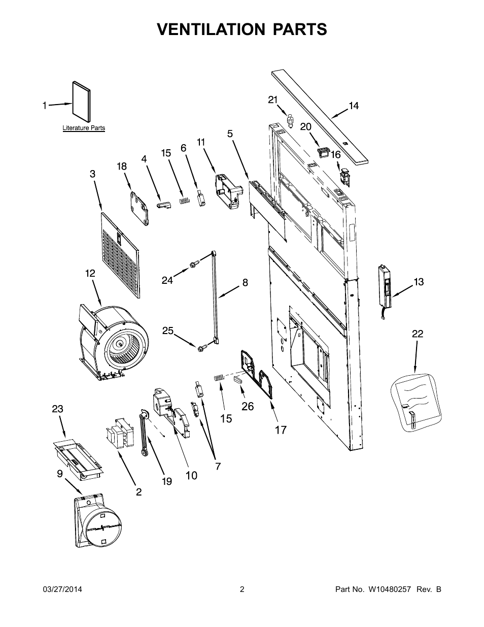 Ventilation parts | Whirlpool UXD8630DYS User Manual | Page 2 / 3