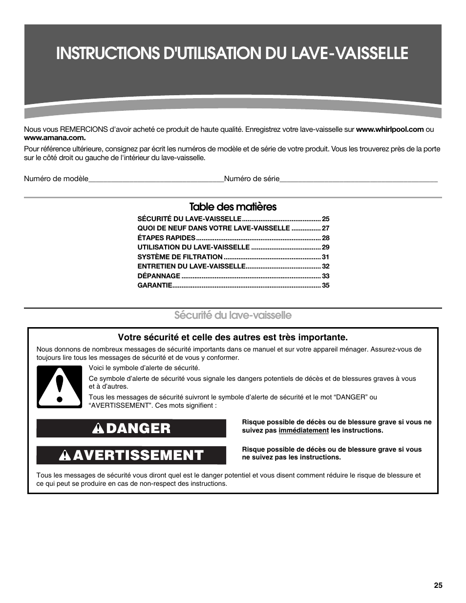 Whirlpool WDP350PAAB User Manual | Page 25 / 36