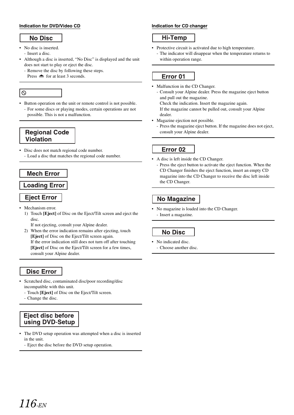 Alpine INA-W910 User Manual | Page 116 / 131