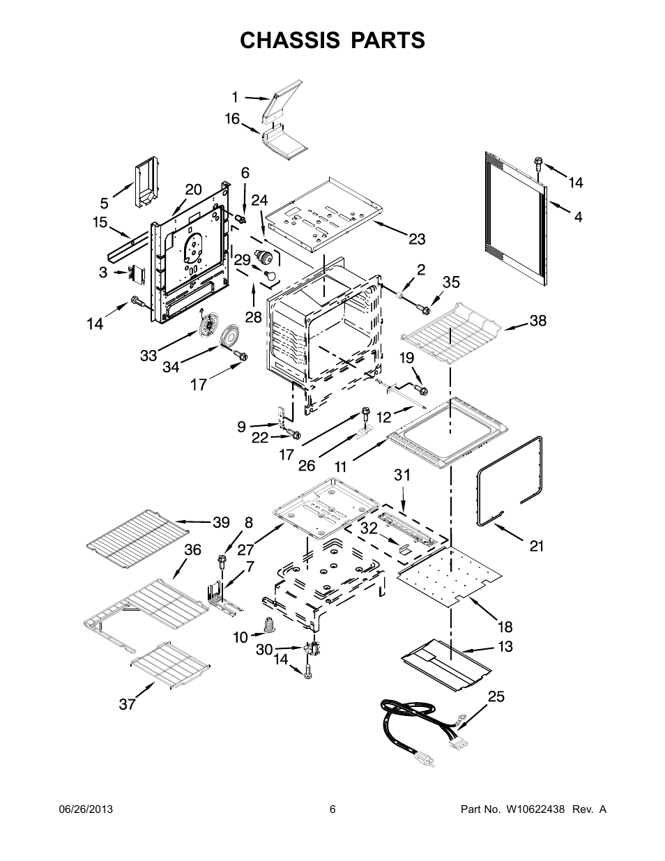 Chassis, Chassis parts | Whirlpool WFG720H0AS User Manual | Page 6 / 14