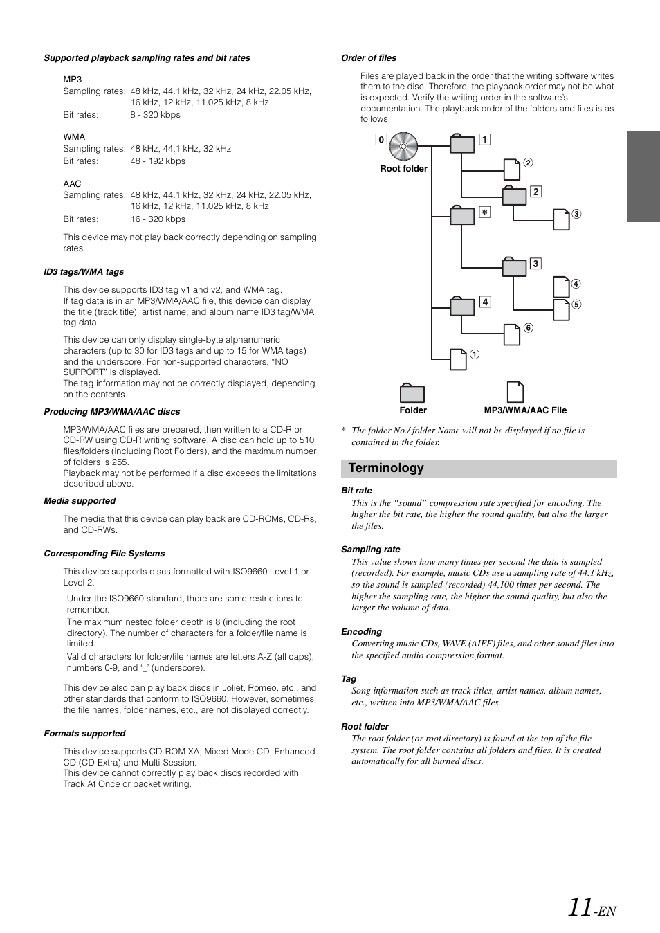 Terminology | Alpine CDE-9872 User Manual | Page 13 / 89