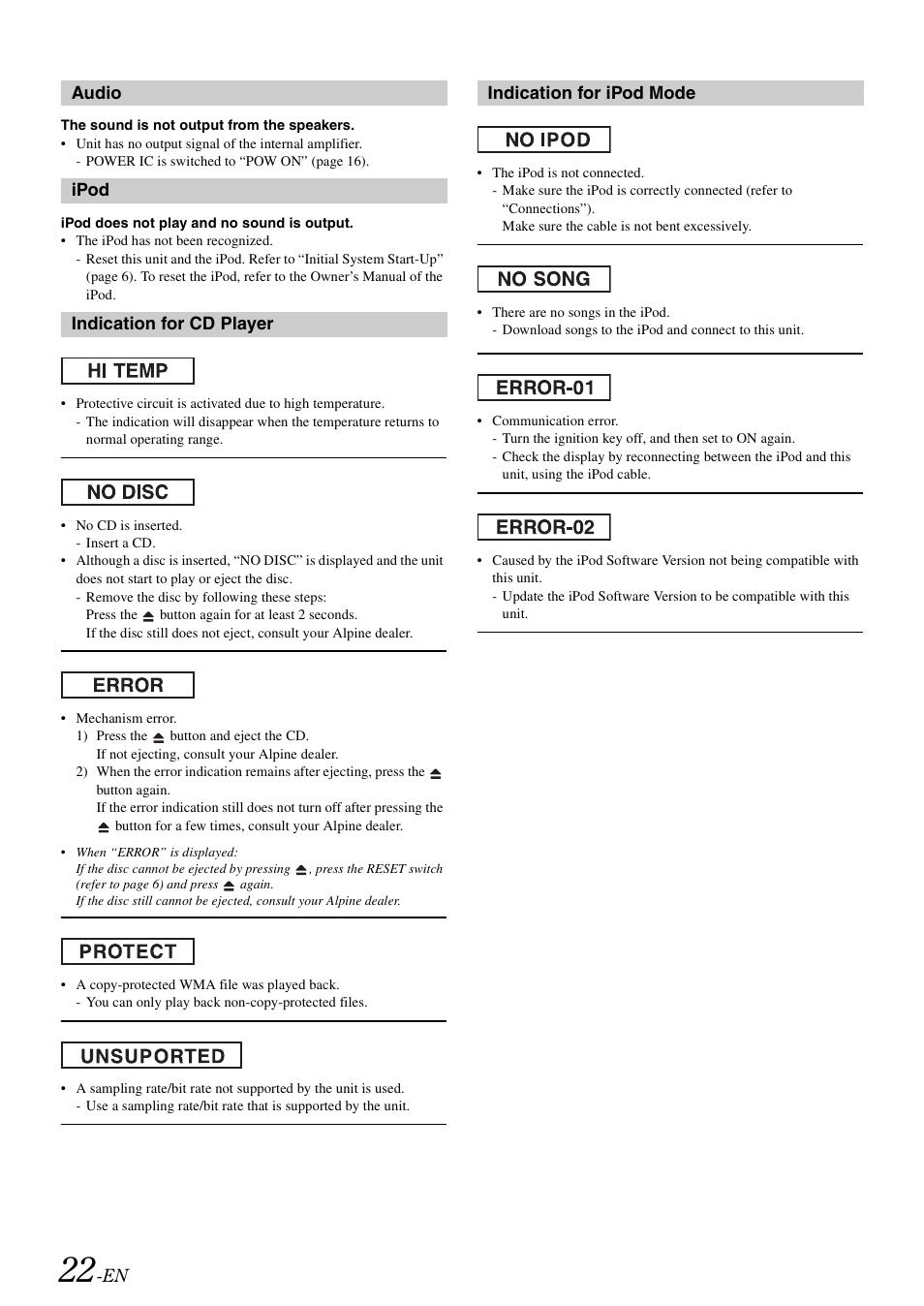 Alpine CDE-9872 User Manual | Page 24 / 89