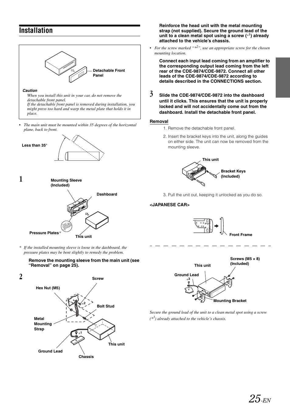 Installation | Alpine CDE-9872 User Manual | Page 27 / 89