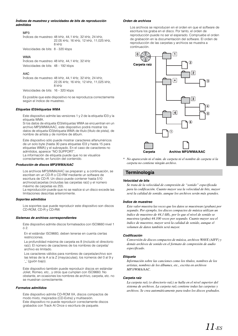 Terminología | Alpine CDE-9872 User Manual | Page 73 / 89