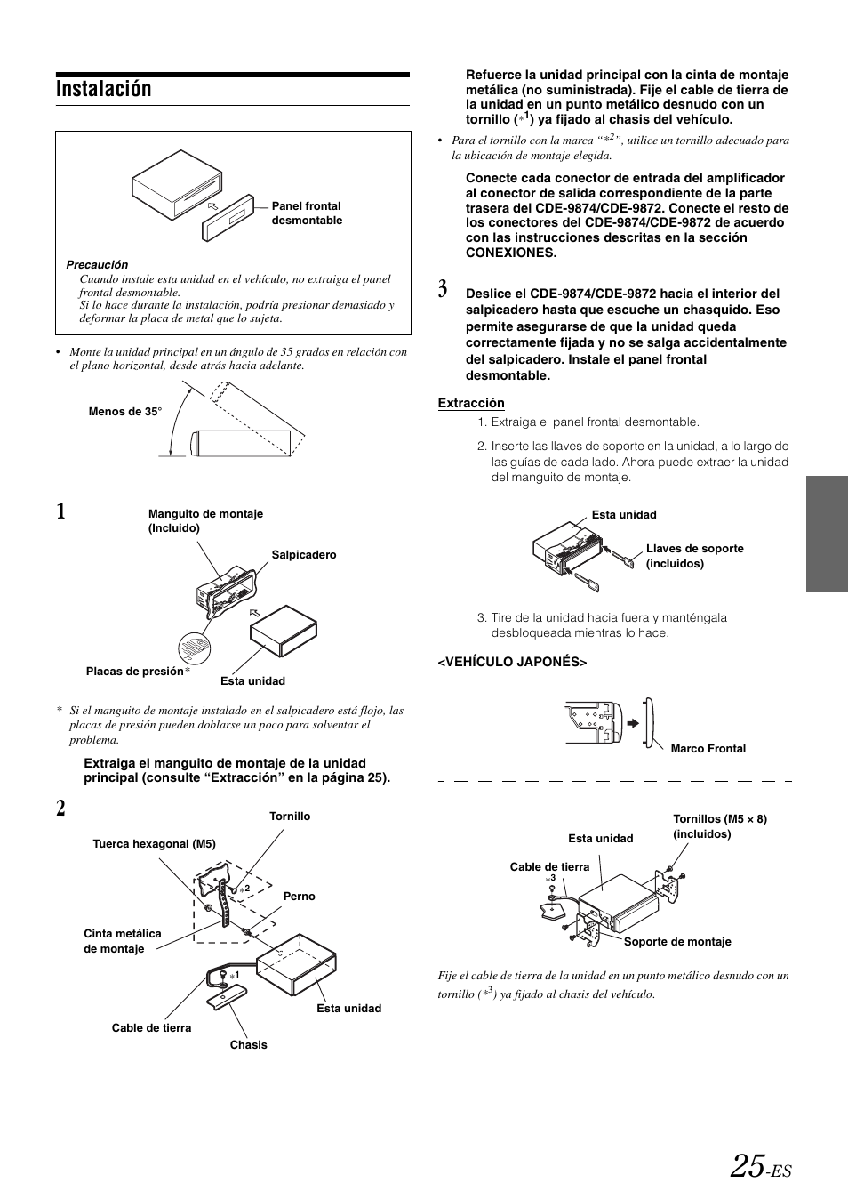 Instalación | Alpine CDE-9872 User Manual | Page 87 / 89